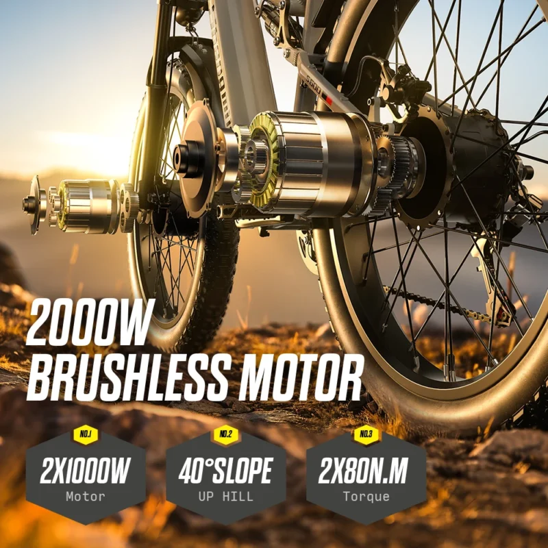 Shengmilo S600 Adult 2000W Men's E-Mountain ebike with Two Motors